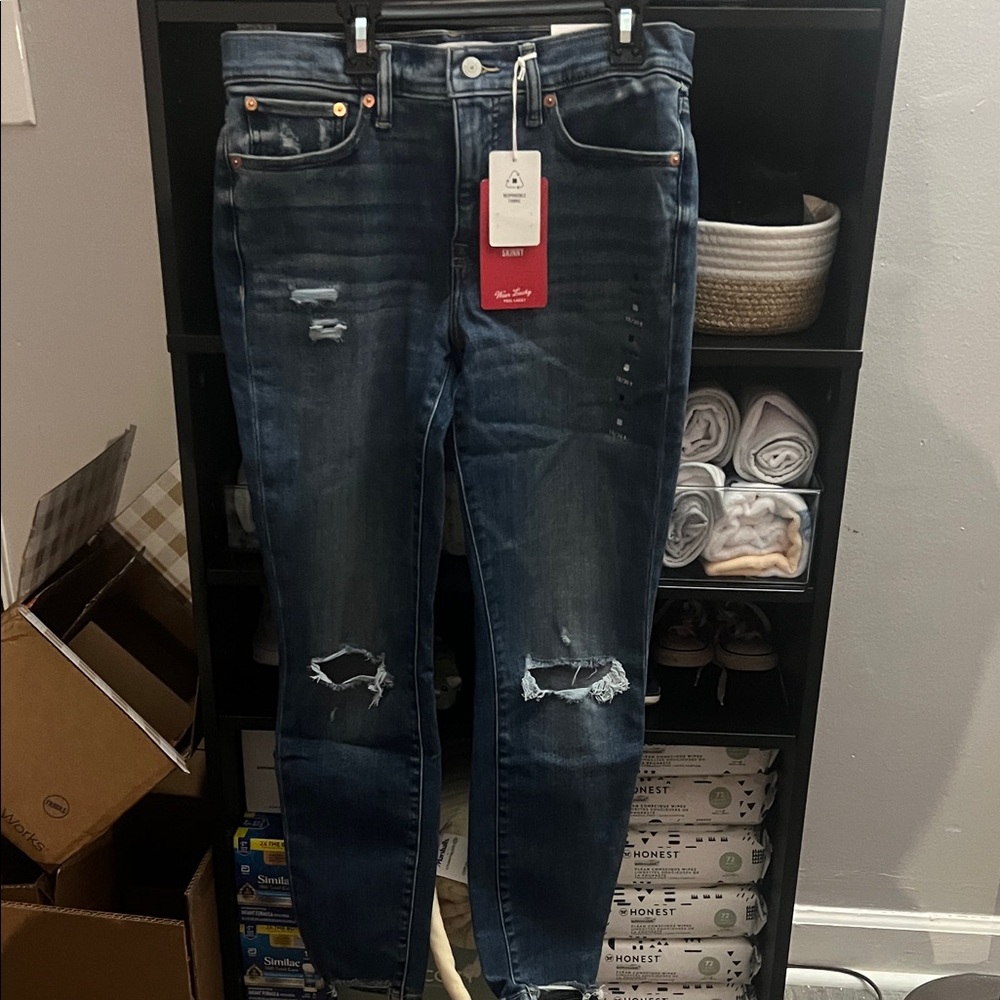 Lucky Brand Ava Mid Rise Skinny Jeans - Denim Blue